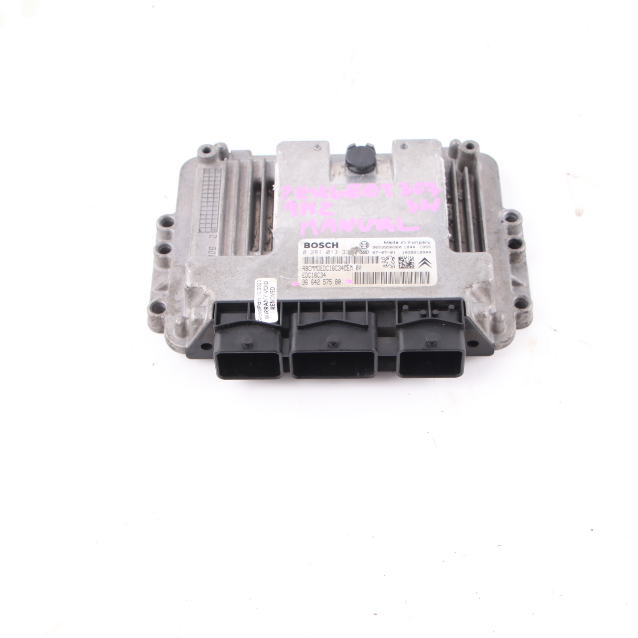 Peugeot 307 SW 9HZ 1.6 Diesel Engine Control Unit ECU Module 9664257580 Manual 