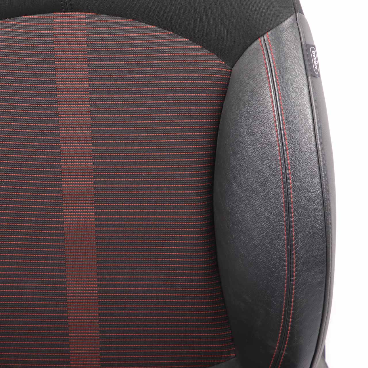 Front Seat Mini R60 Countryman Left N/S Sport Cloth Leather Parallel Lines Red