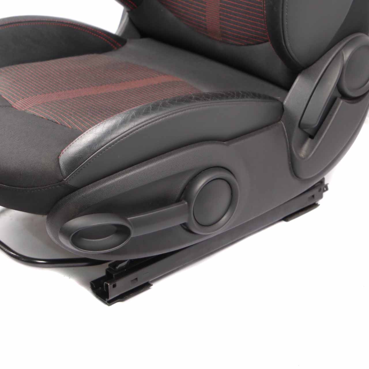 Front Seat Mini R60 Countryman Left N/S Sport Cloth Leather Parallel Lines Red