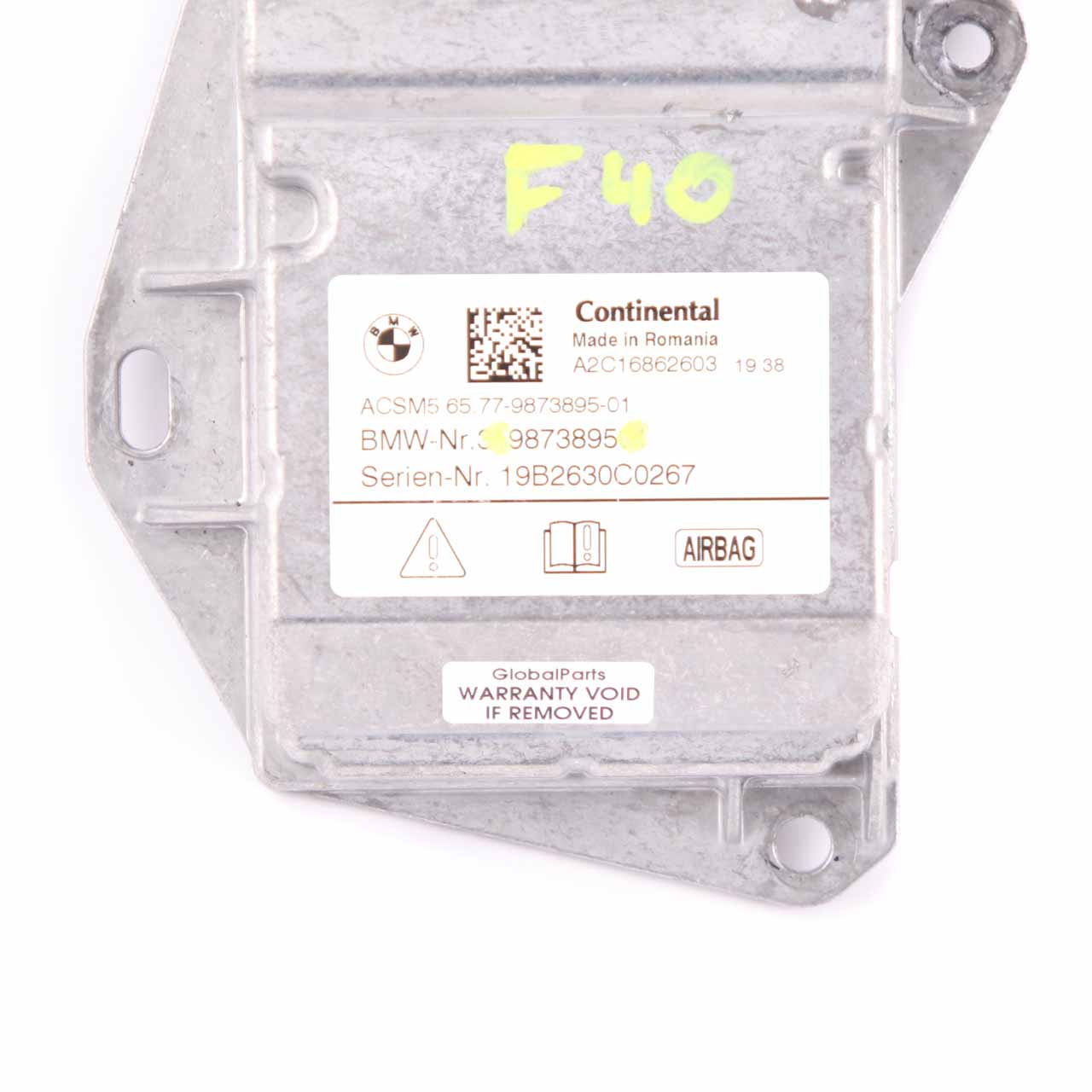 BMW F40 Safety Control Unit Air Module Bag ECU Continental 9873895