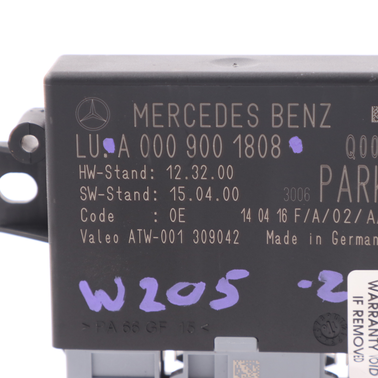 Mercedes W205 Park Assist PDC Trunk Control Unit Module A0009001808