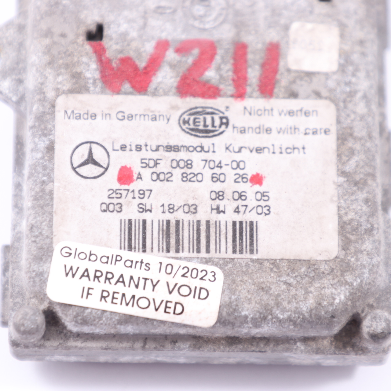 Headlight Module Mercedes W164 W209 W211 Xenon Ballast Control Unit A0028206026