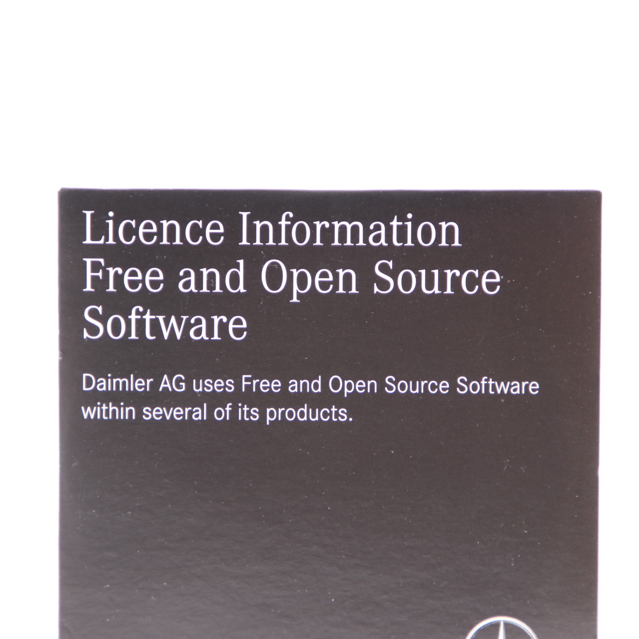 Mercedes W177 W247 Licence Information Free Open Source Software A1178272500