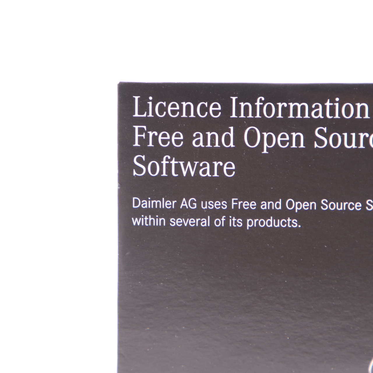 Mercedes W177 W247 Licence Information Free Open Source Software A1178272500