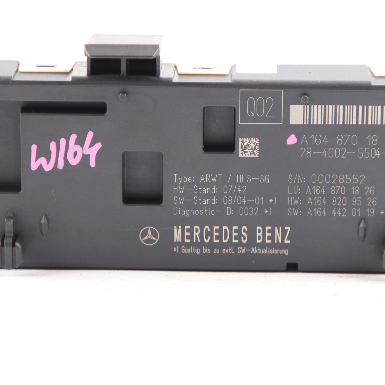 Mercedes ML W164 Tailgate Lift Boot Lid Control Unit Module A1648701826