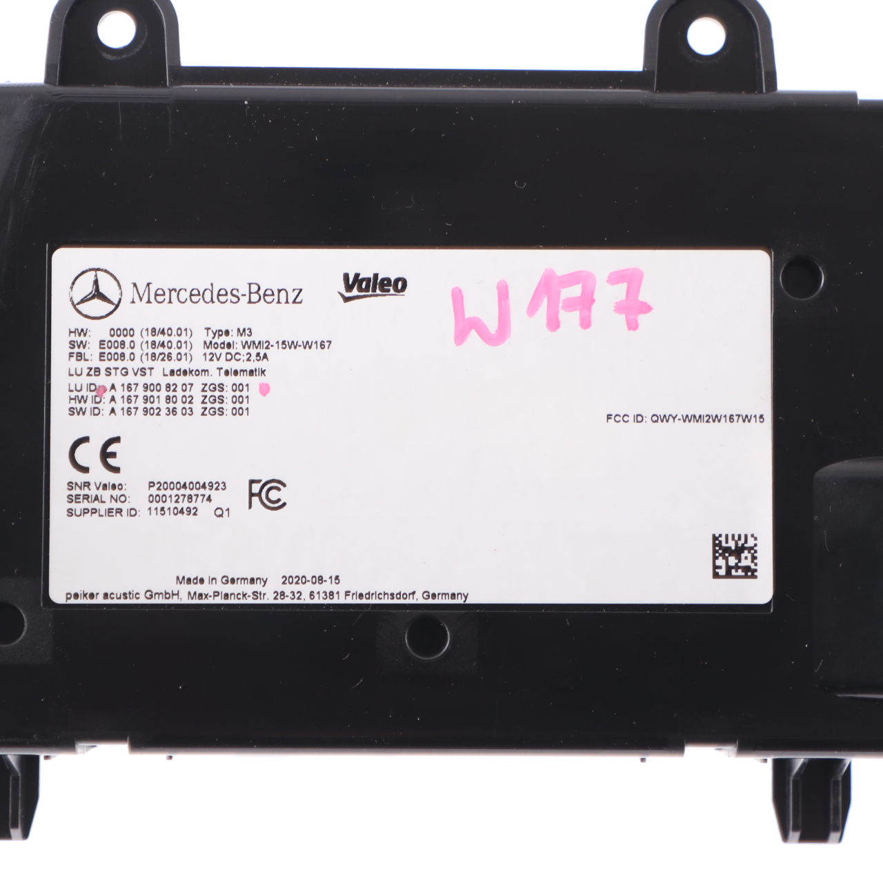 Telematics Module Mercedes W177 W247 Communication Control Unit ECU A1679008207