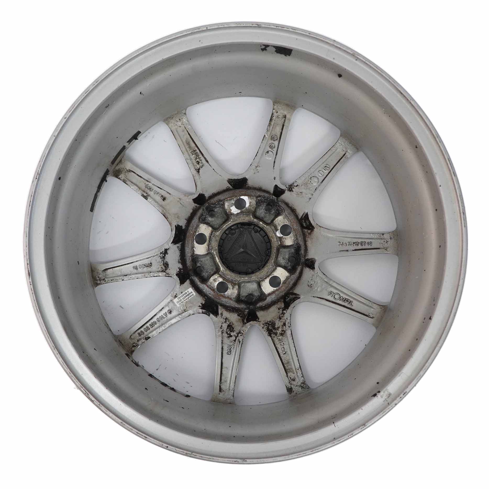 Wheel Rim Mercedes W169 W245 Silver Alloy 17" 7J ET:49 A1694012602