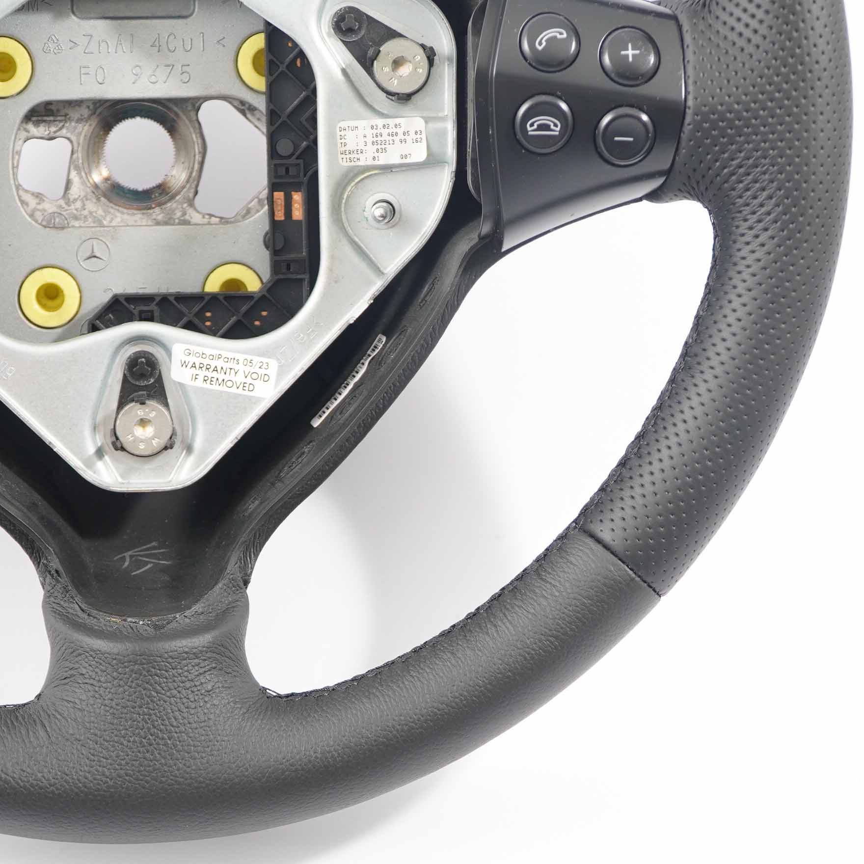 Mercedes W169 NEW Black Leather Steering Wheel with Black Threads