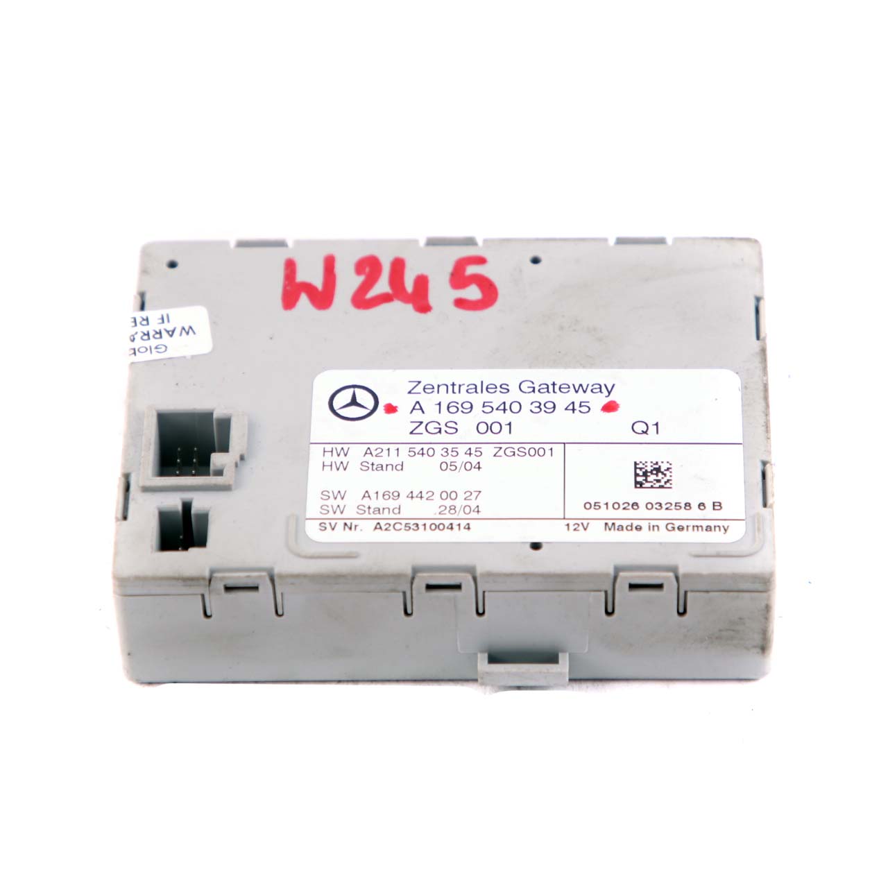 Mercedes-Benz B-Class W245 Central Gateway Control Unit Module ECU A1695403945