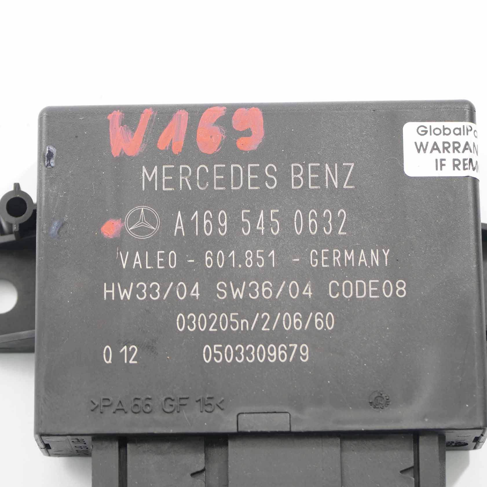 Mercedes W169 PDC Parking Distance Control Unit Module Rear A1695450632