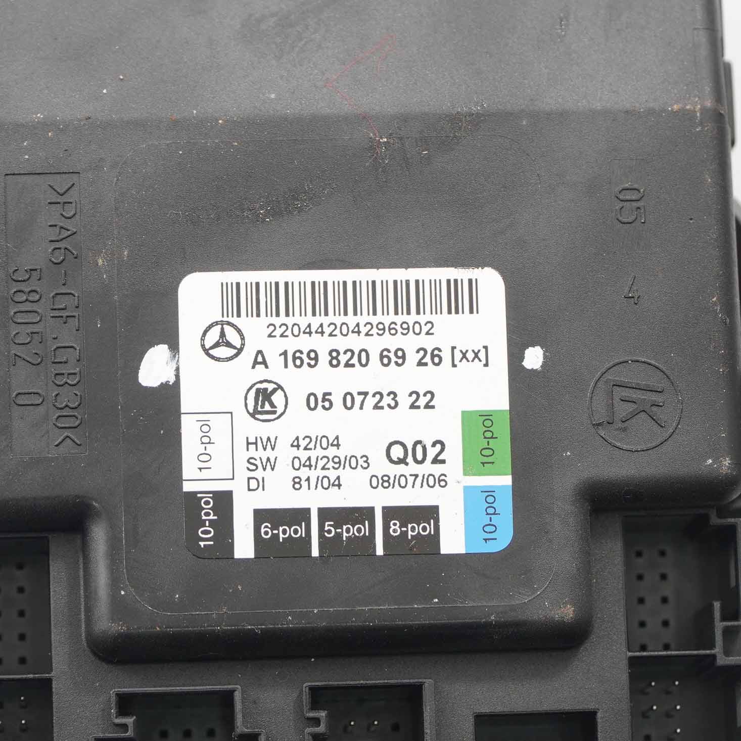 Door Module Mercedes W169 W245 Front Left N/S Control Unit A1698206926