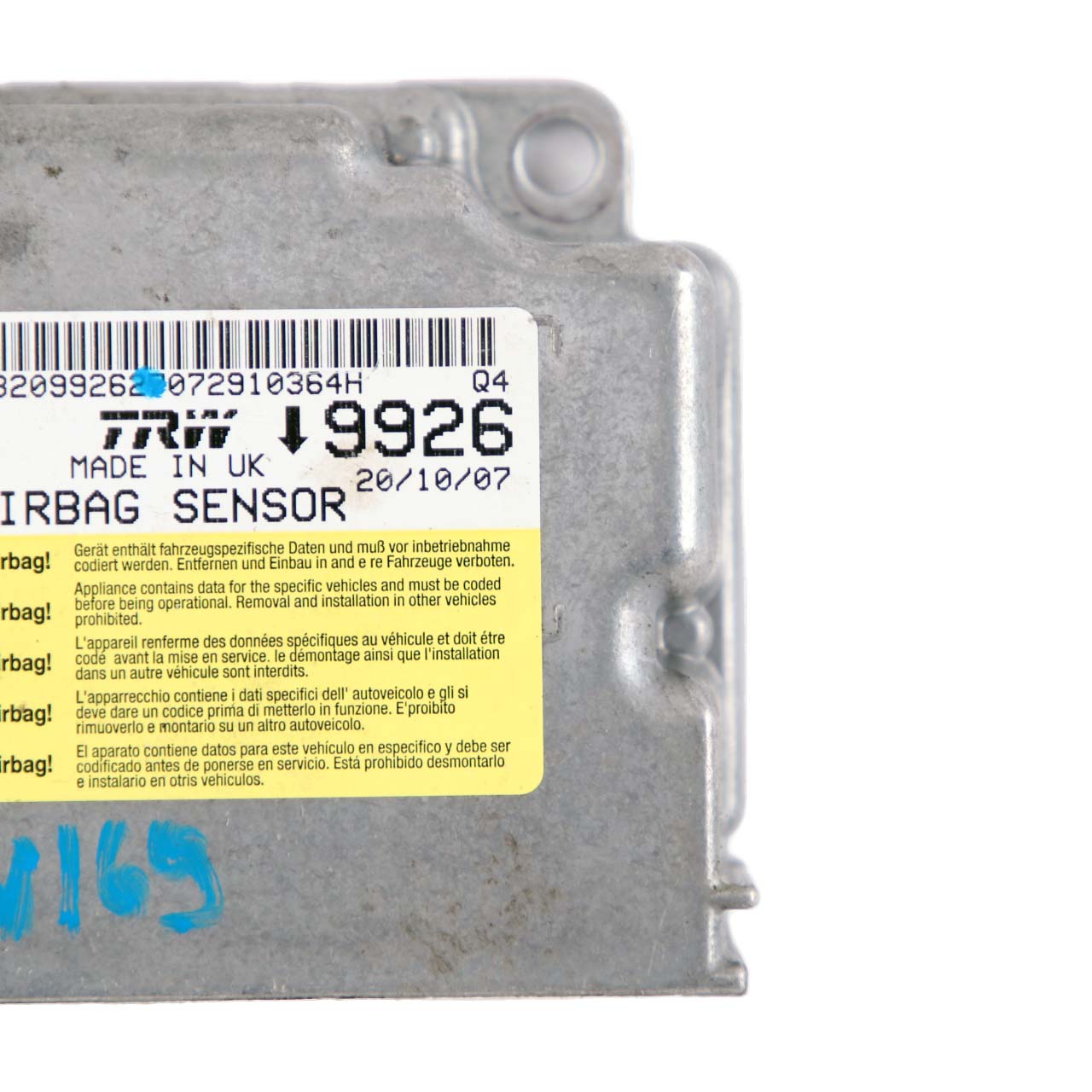 Mercedes-Benz W169 W245 ECU Control Unit Sensor Module Airbag A1698209926