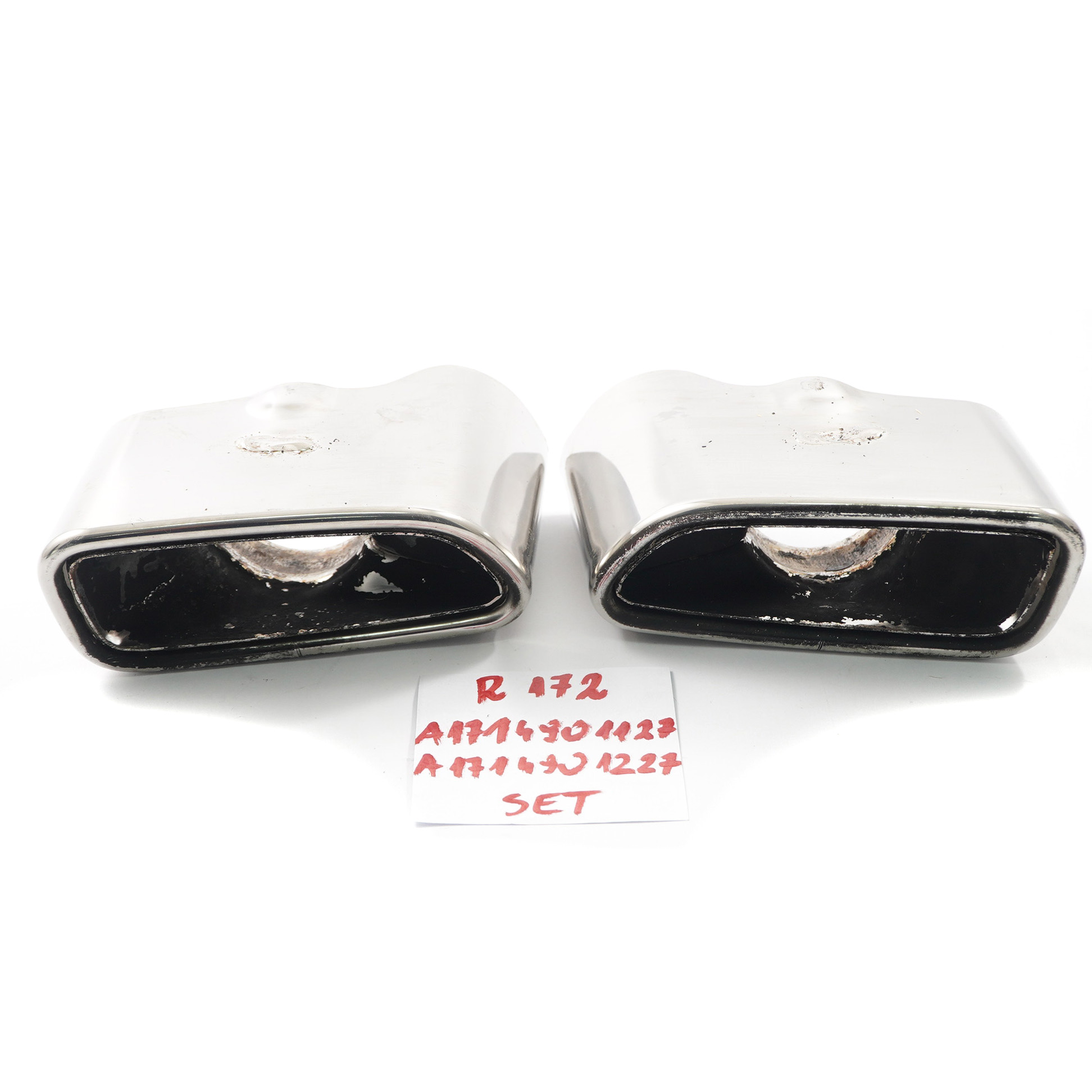 Exhaust Tips Mercedes SLK R172 Exhaust Muffler Pipe Rear Left Right N/O/S Set