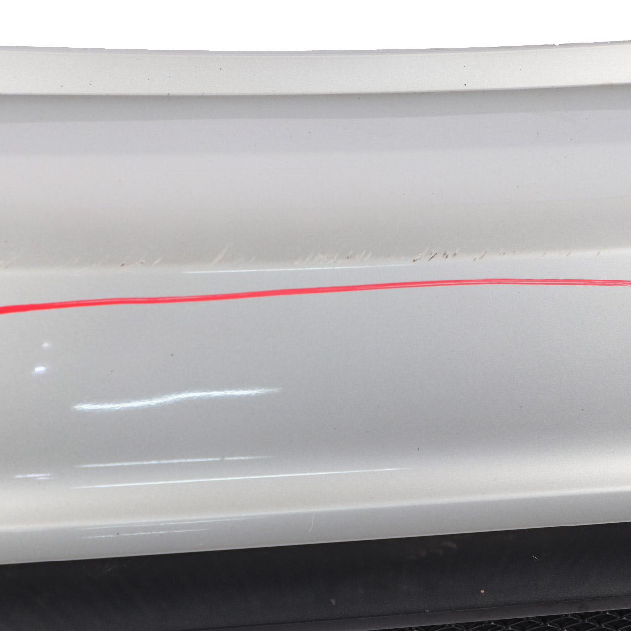 Mercedes W176 Bumper Rear Trim Panel AMG Polar Silver Metallic - 761