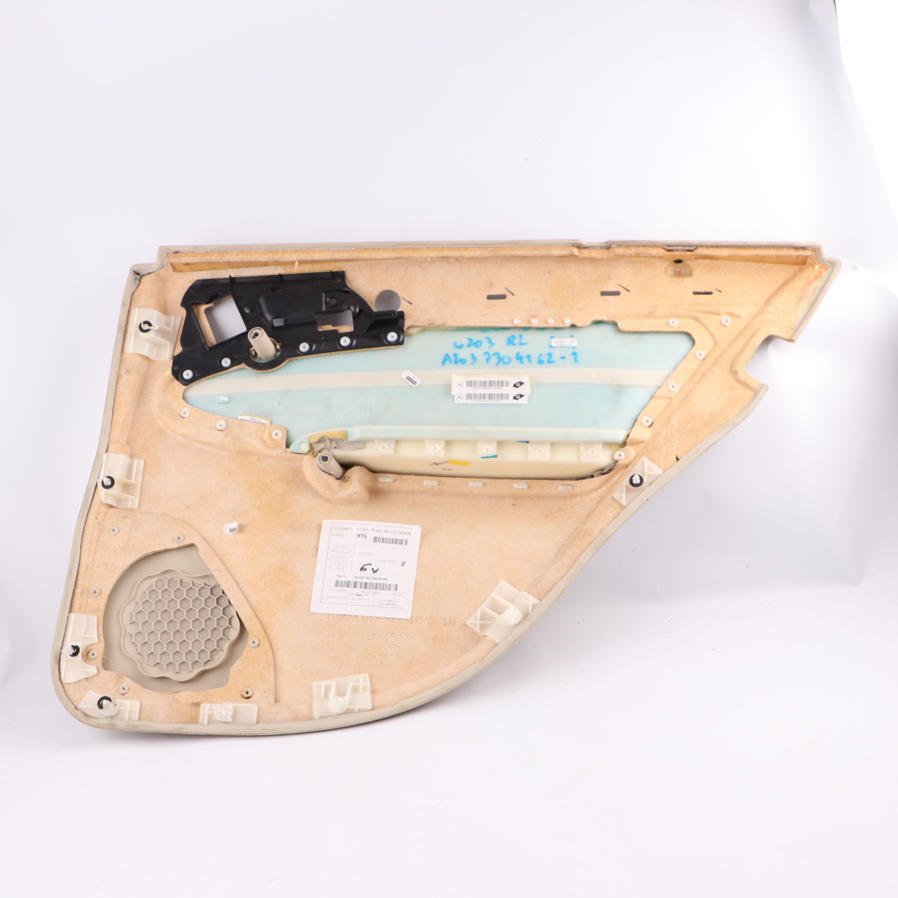 Mercedes W203 Door Card Rear Left N/S Door Trim Panel Cloth Beige