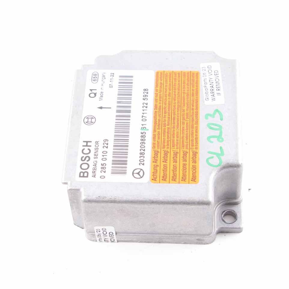 Airbag Module Mercedes W203 W209 SRS Control Unit Crash Sensor ECU A2038209885