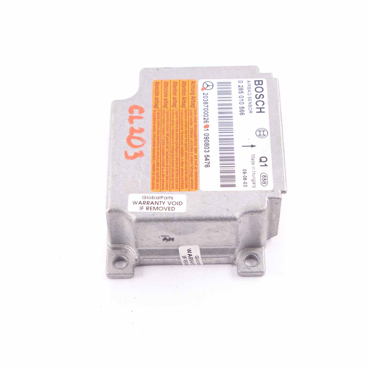 Mercedes W203 ECU Control Unit Crash Impact Sensor Module Airbag A2038700026