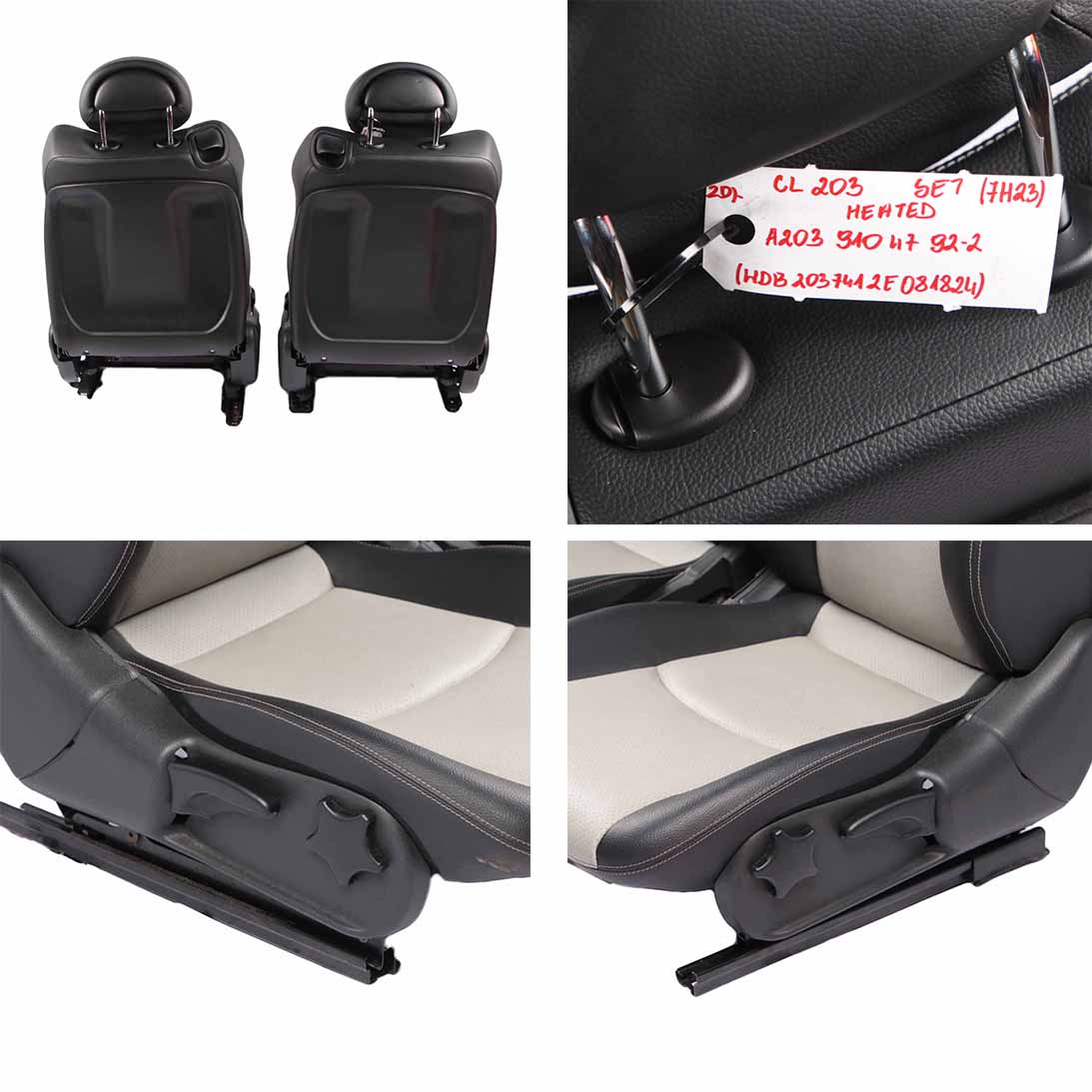 Seats Mercedes CL203 Coupe Heated MB-Tex Imitation Leather Artico Interior Seat