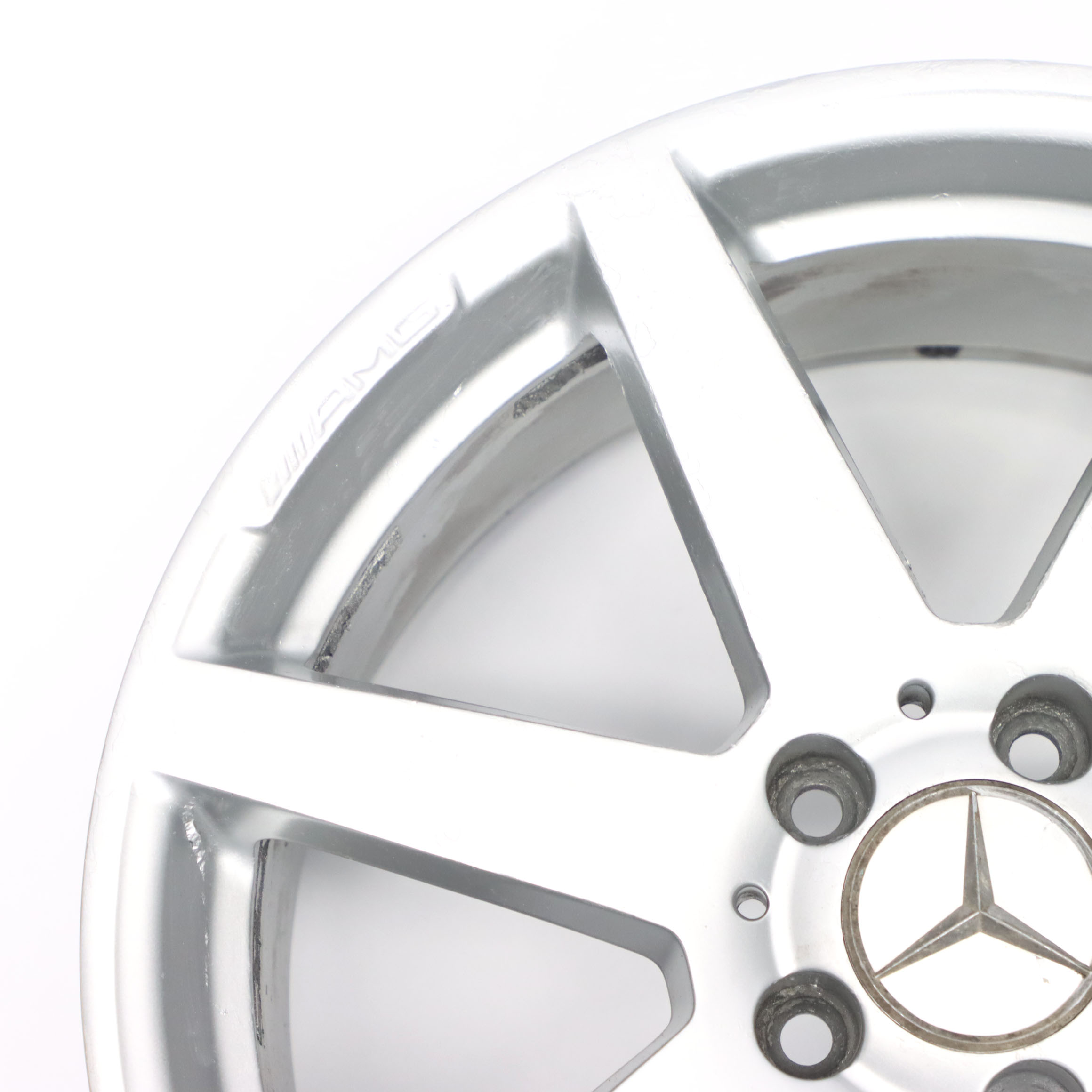 Mercedes W204 7-Spoke Front Silver AMG Alloy Wheel Rim 18" 8J ET:50 A2044019802