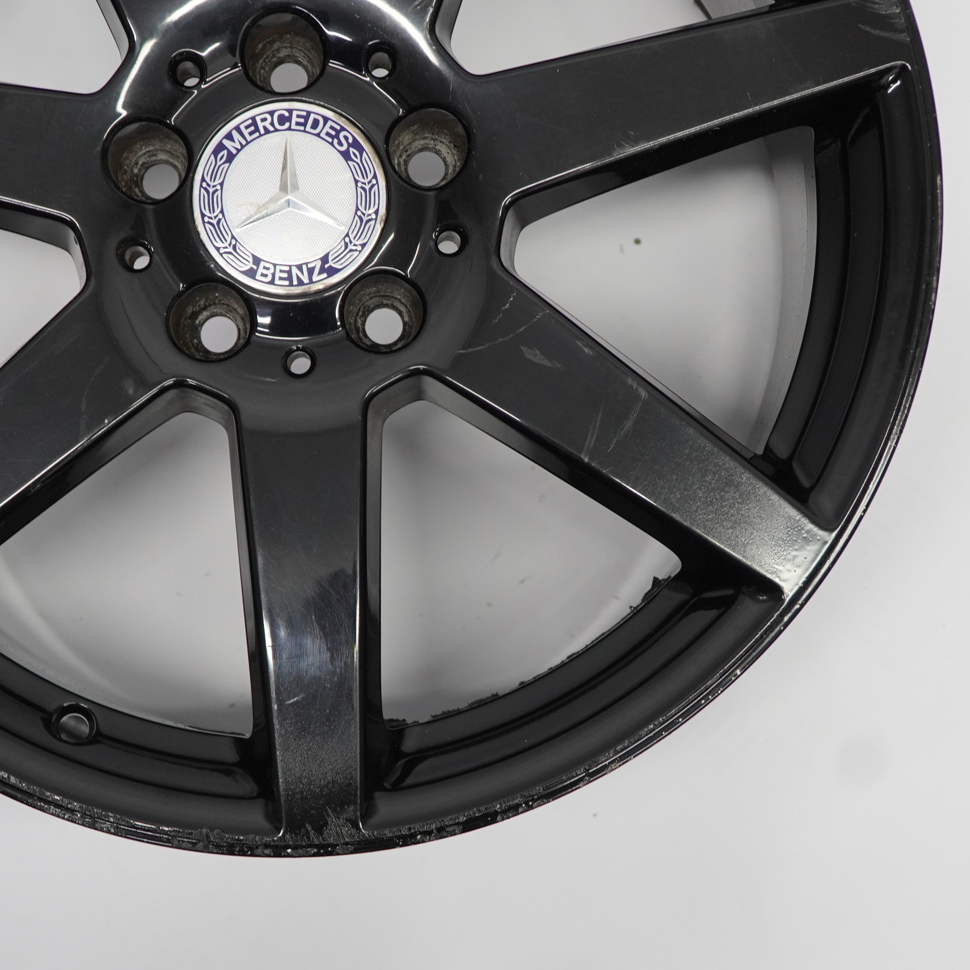 Mercedes W204 7-Spoke Front Black Alloy Wheel Rim 18" 8J ET:50 A2044019802