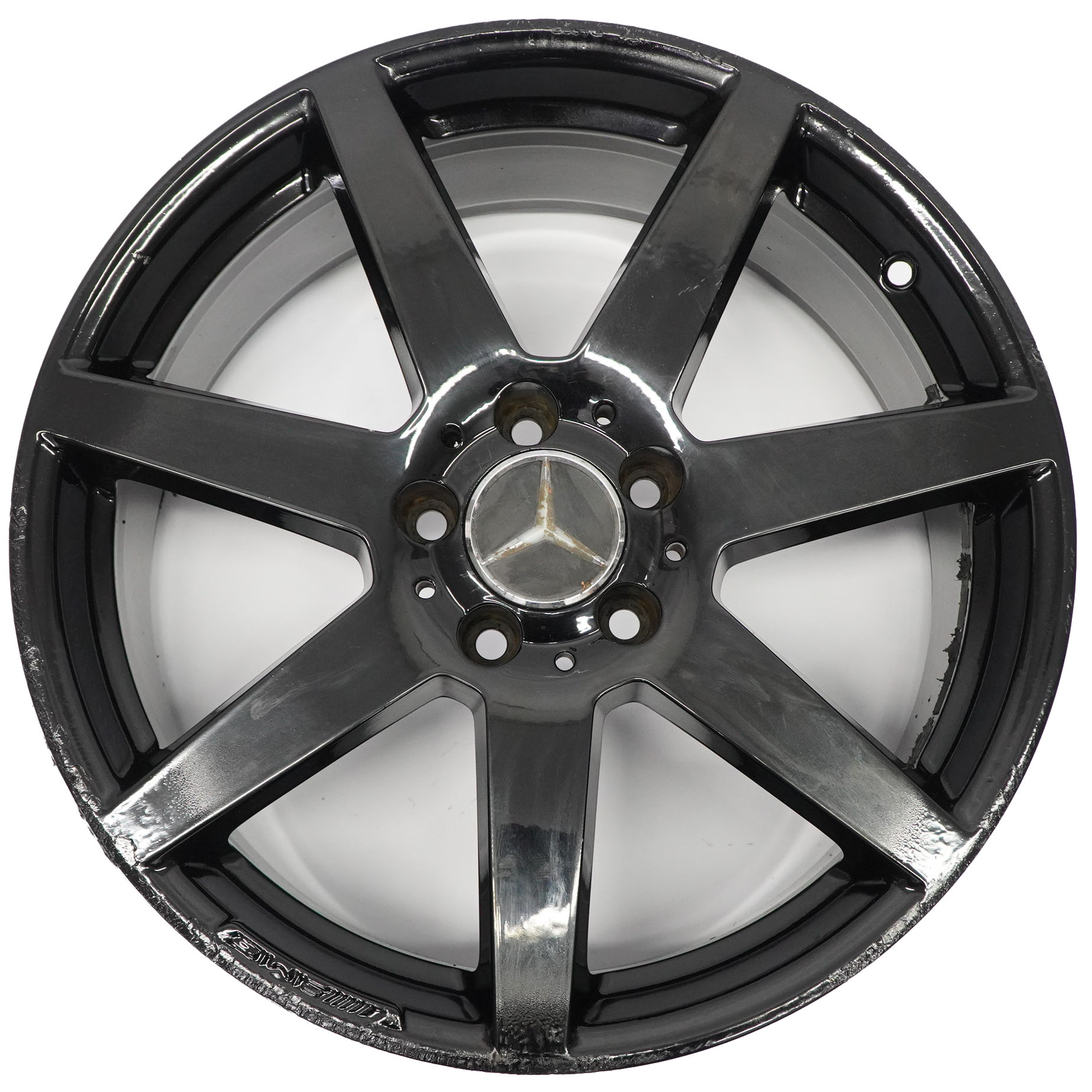 Mercedes W204 7-Spoke AMG Front Black Alloy Wheel Rim 18" 8J ET:50 A2044019802