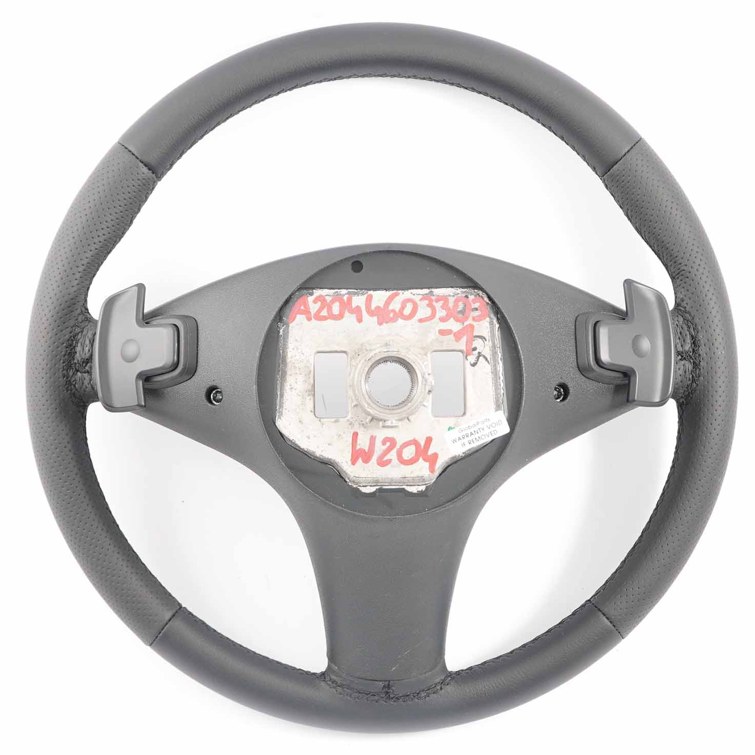 Mercedes W204 NEW Black Leather Sport Steering Wheel Paddle Shift Black Threads