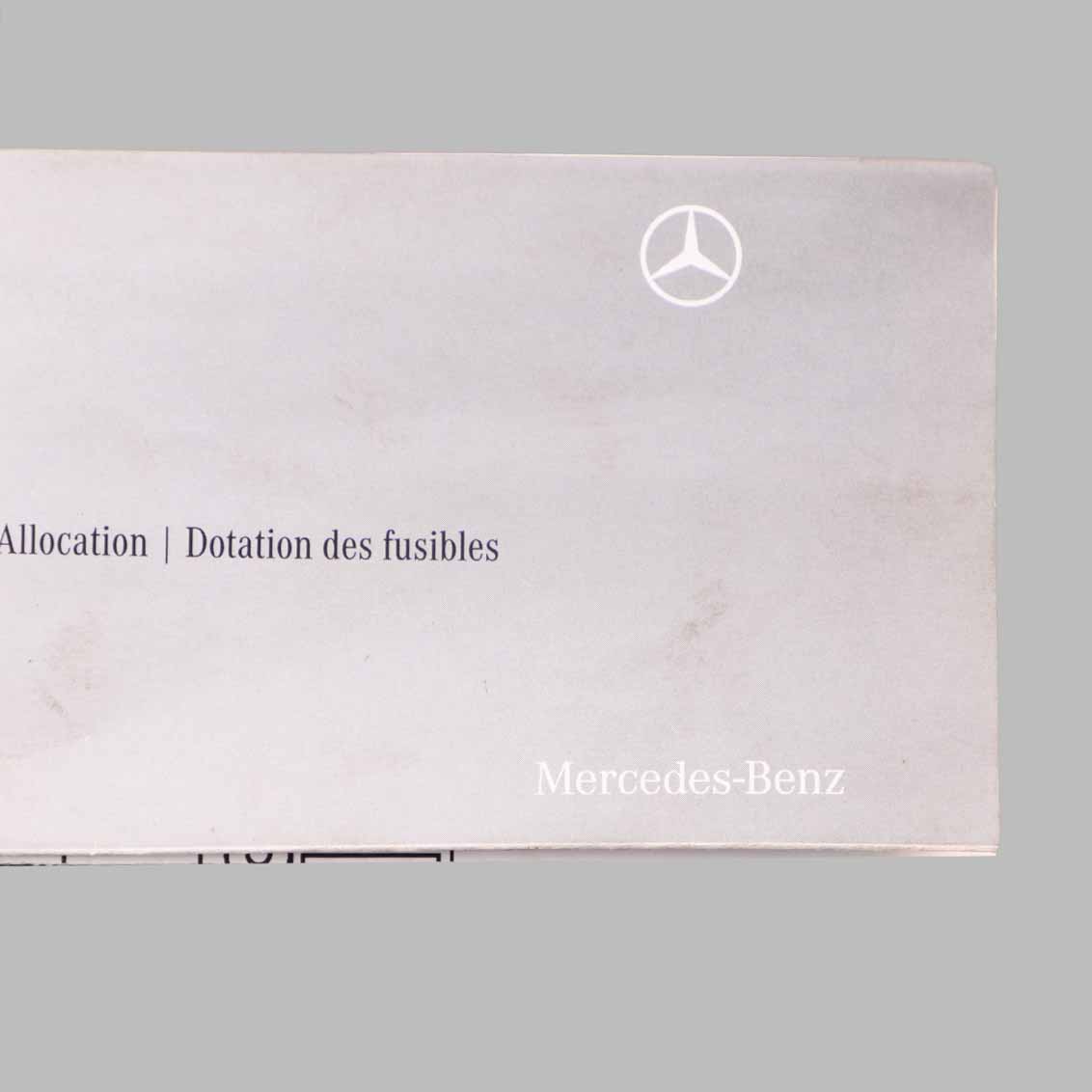 Mercedes W204 Fuse Box Grouping Fuse Placement Map Card Diagram A2045842982