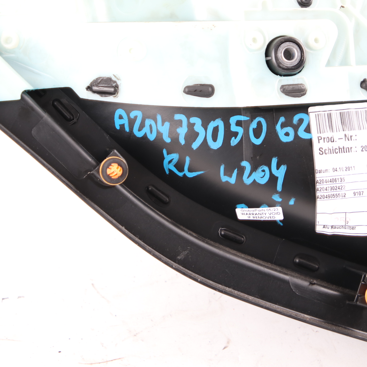 Mercedes W204 Door Card Rear Left N/S Trim Panel Covering Black A2047305062