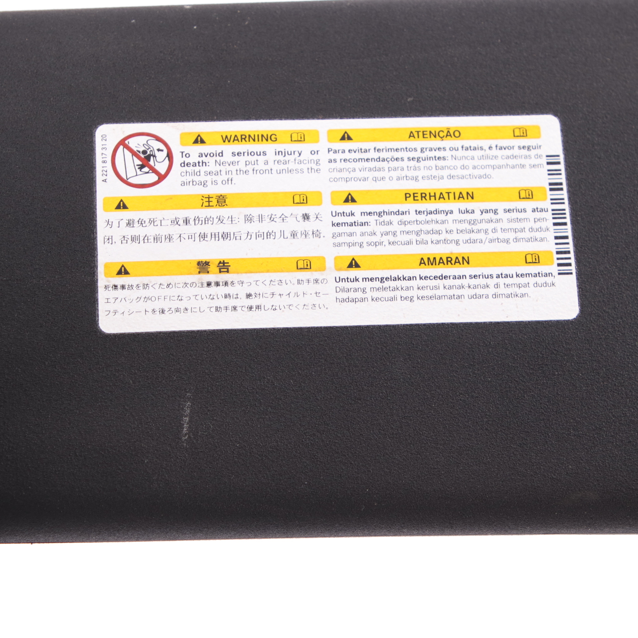 Mercedes W204 Left N/S Sun Visor Cover Trim Panel Black A2048104510