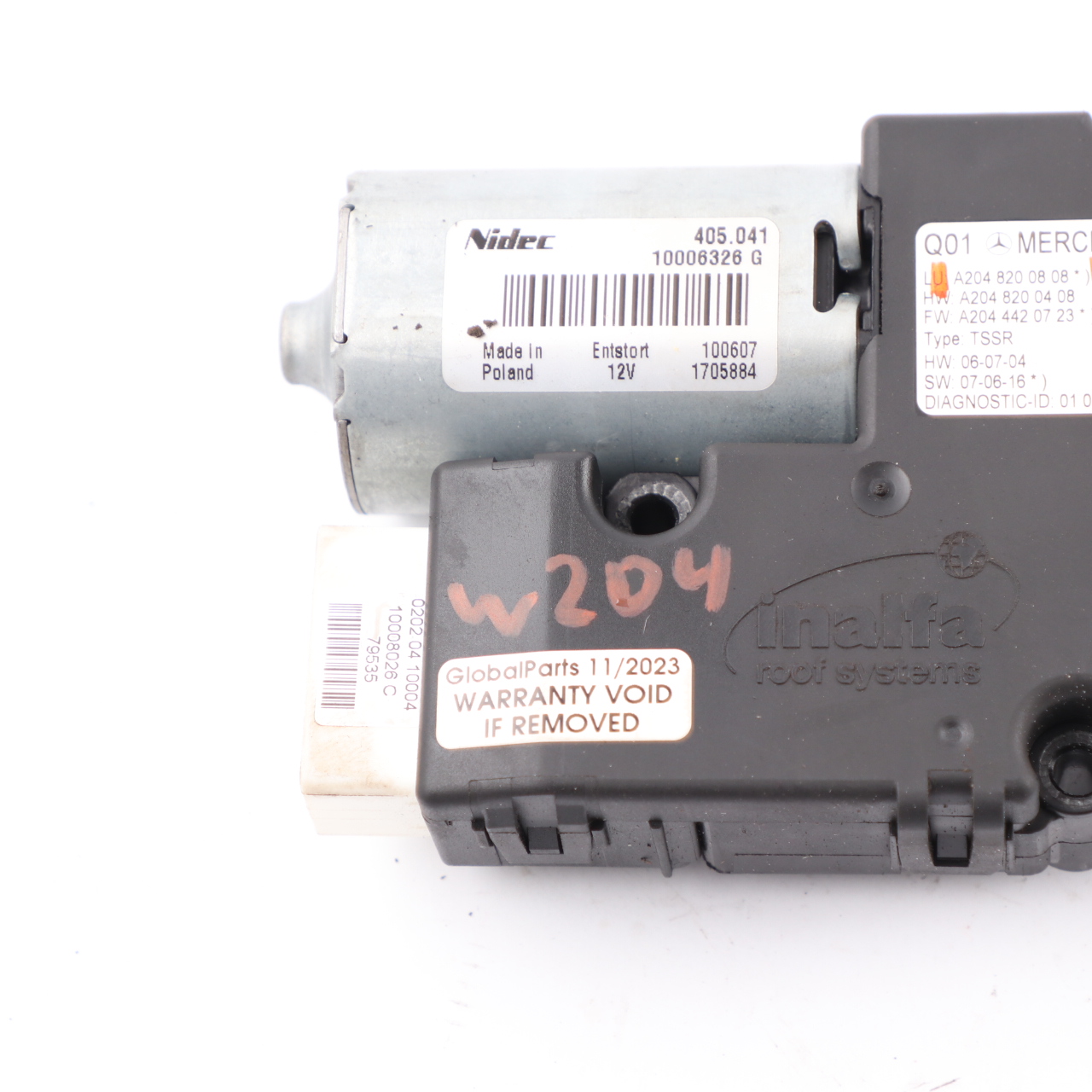 Mercedes W204 Sunroof Control Unit Motor Sliding Sun Roof Actuator A2048200808