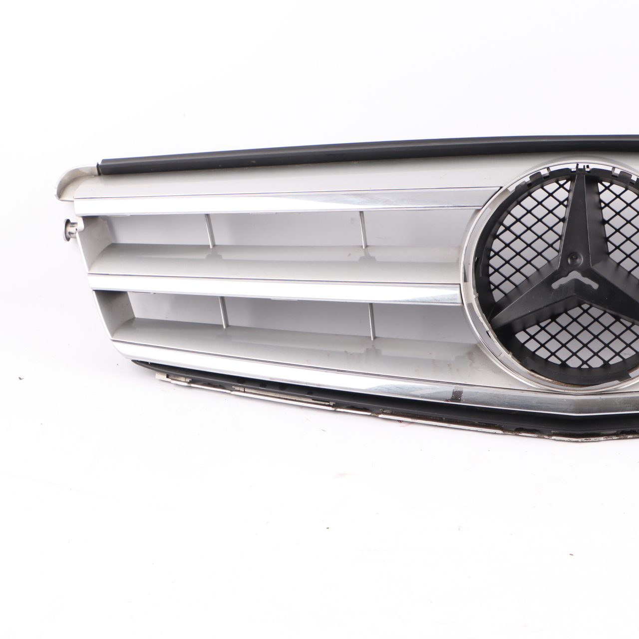 Mercedes W204 Hood Bonnet Grille Front Radiator Beam Trim Panel Silver Chrome