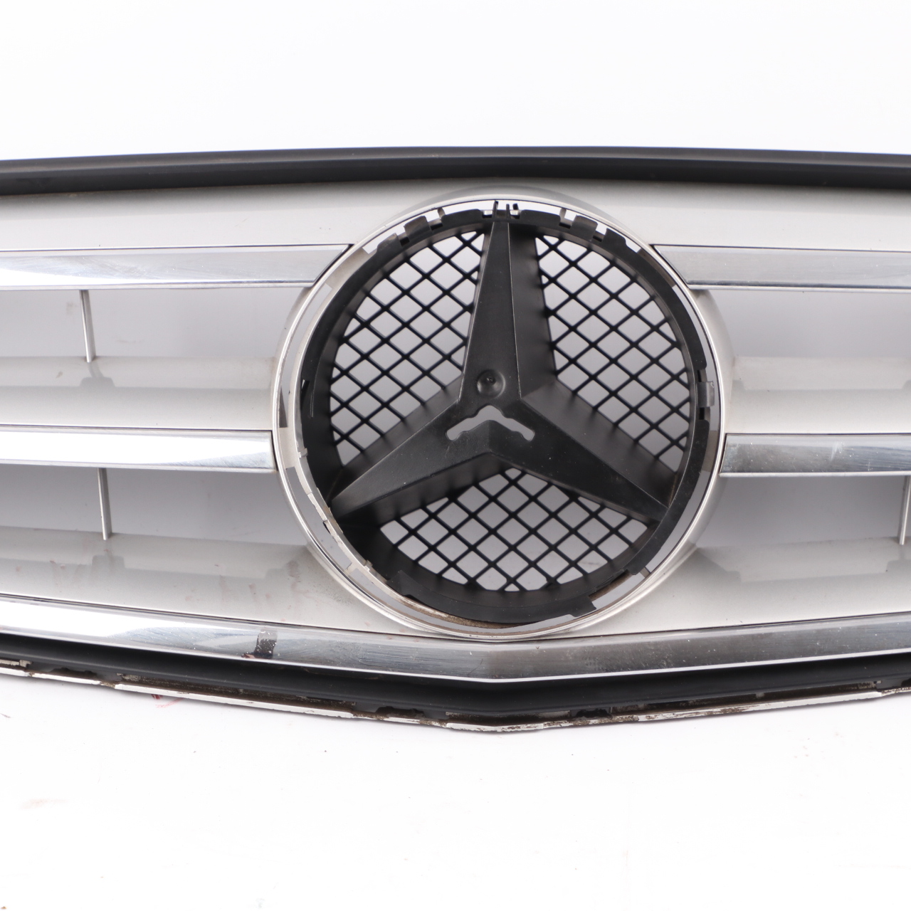 Mercedes W204 Hood Bonnet Grille Front Radiator Beam Trim Panel Silver Chrome