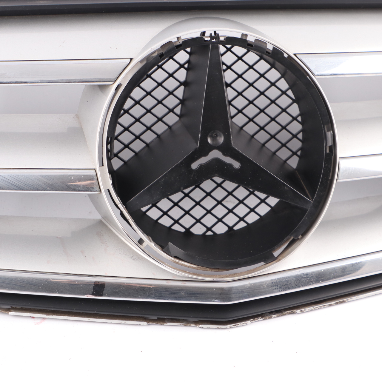 Mercedes W204 Hood Bonnet Grille Front Radiator Beam Trim Panel Silver Chrome