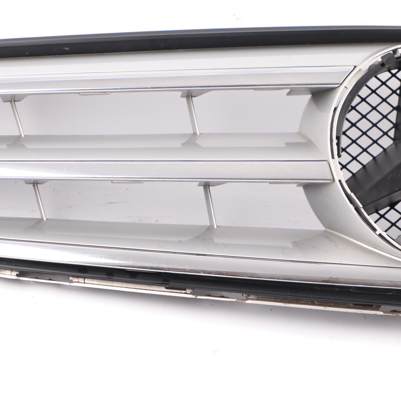 Mercedes W204 Hood Bonnet Grille Front Radiator Beam Trim Panel Silver Chrome