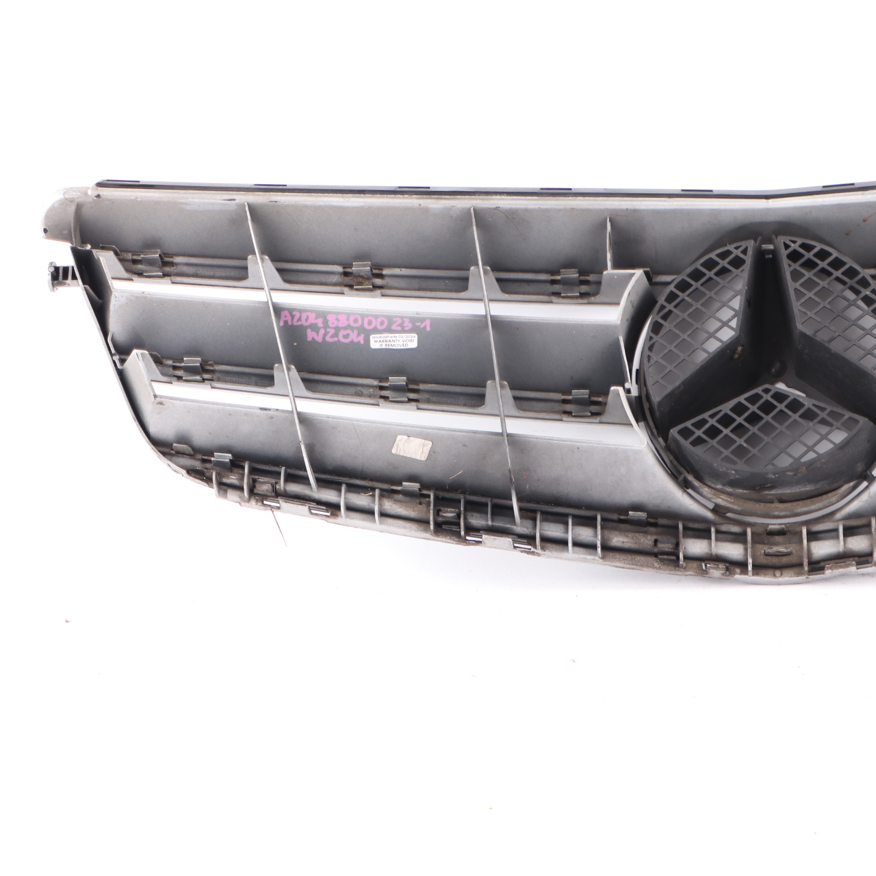 Mercedes W204 Hood Bonnet Grille Front Radiator Beam Trim Panel Silver Chrome