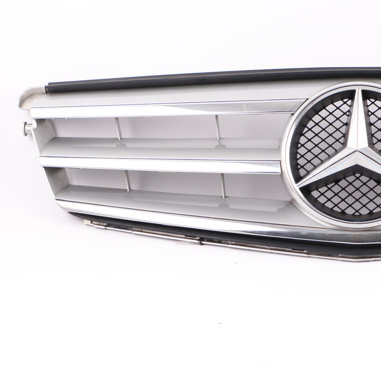 Mercedes W204 Hood Bonnet Grille Front Radiator Beam Trim Panel Silver Chrome