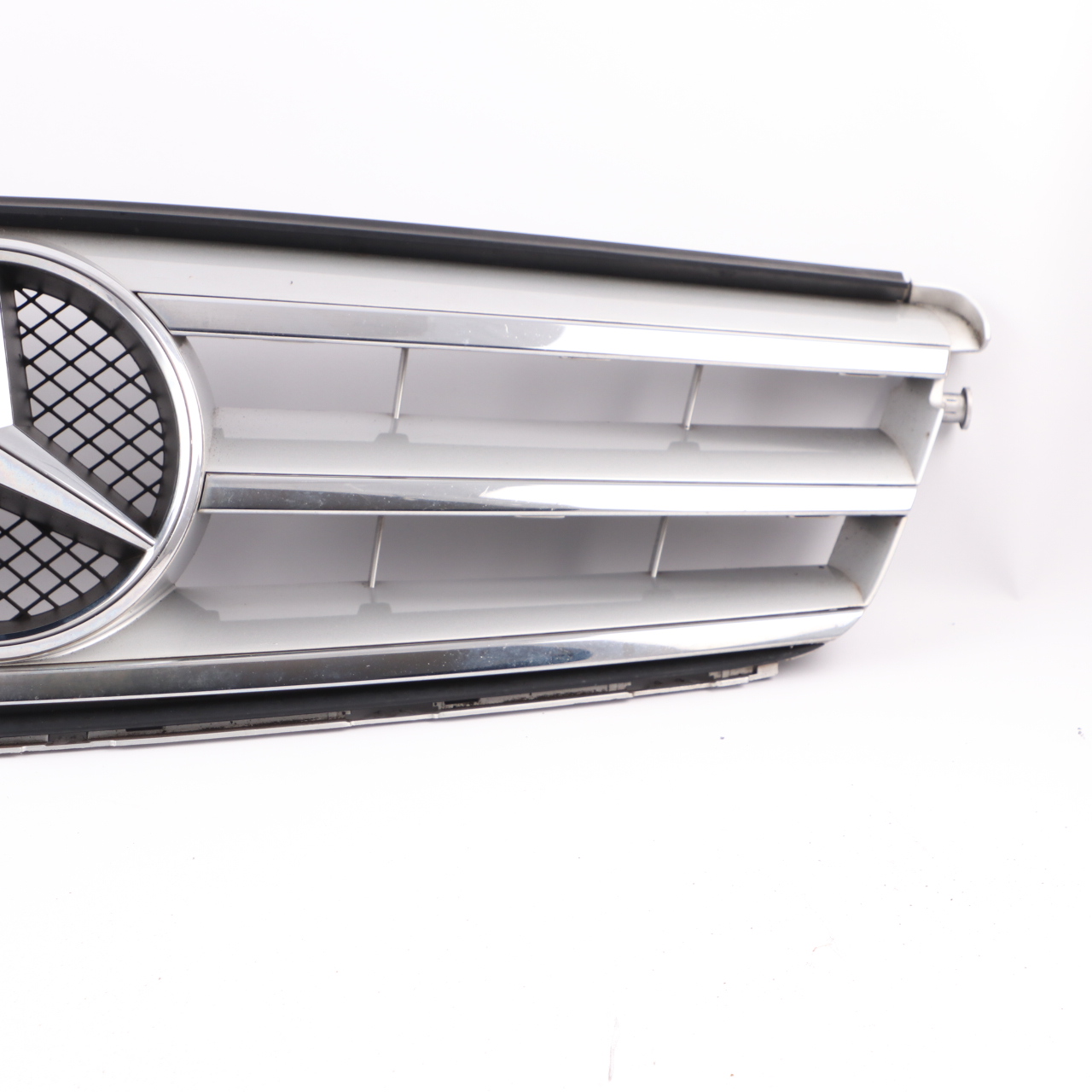 Mercedes W204 Hood Bonnet Grille Front Radiator Beam Trim Panel Silver Chrome