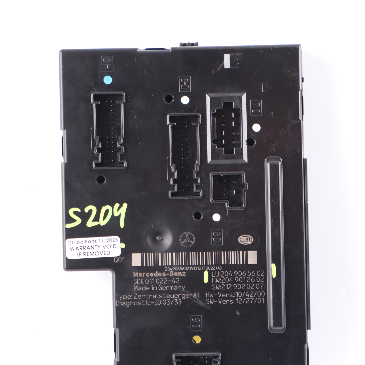 Mercedes S204 Rear Trunk SAM Central Electric Base Control Module A2049065602