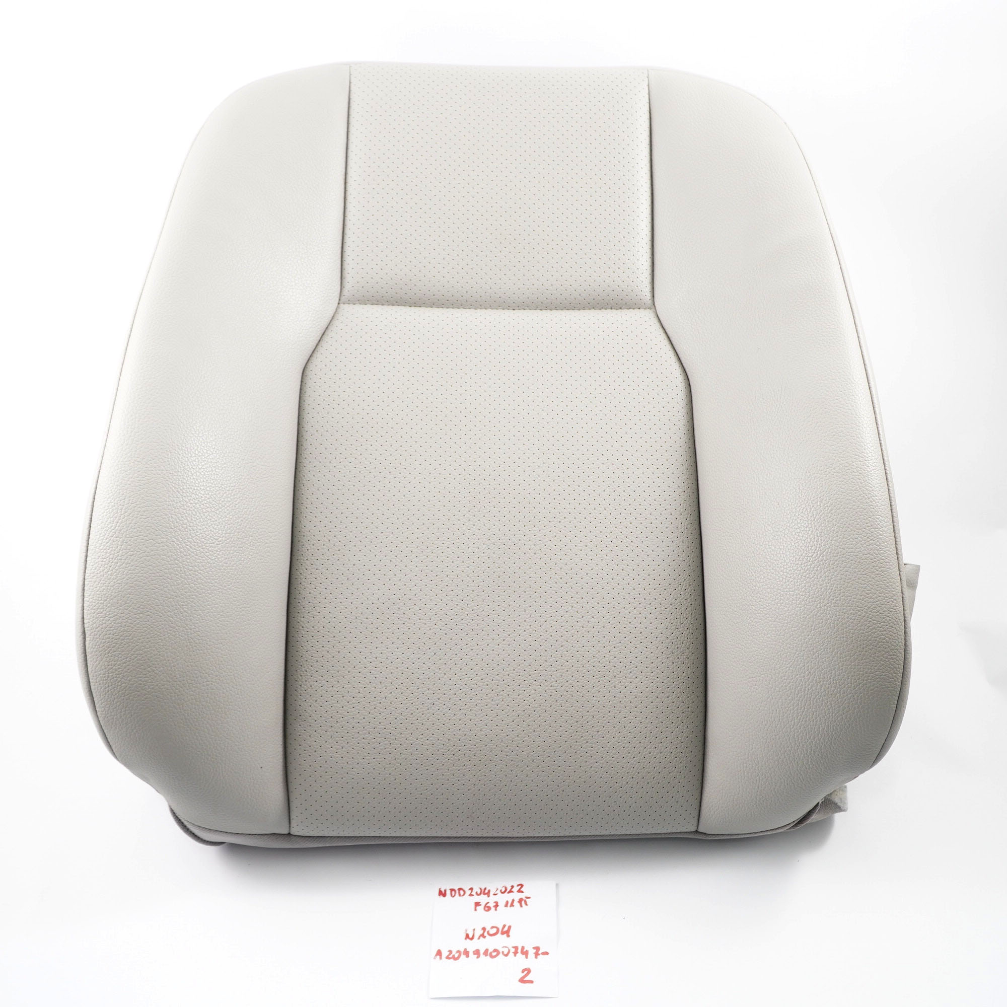 Mercedes W204 Seat Backrest Front Left N/S Back Cover Grey Imitation Leather