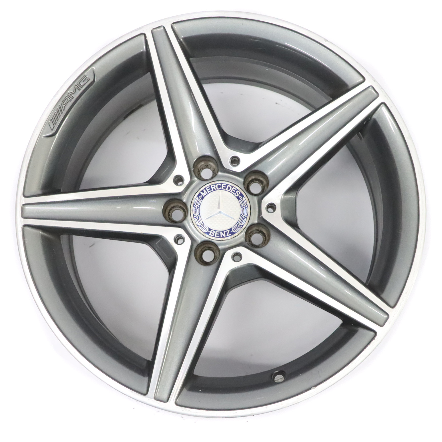 Mercedes W205 Himalaya Grey AMG Alloy Wheel Rim 5 Spoke 18" 8,5J A2054011200