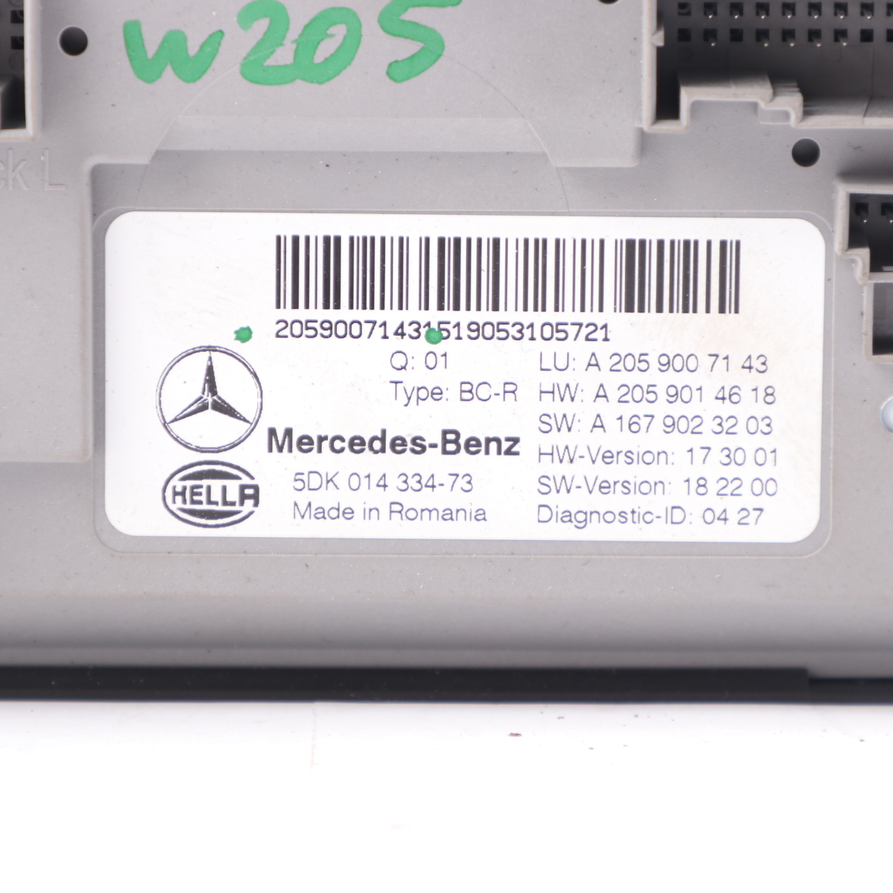 SAM Module Mercedes W205 Trunk Rear SAM Control Module A2059007143