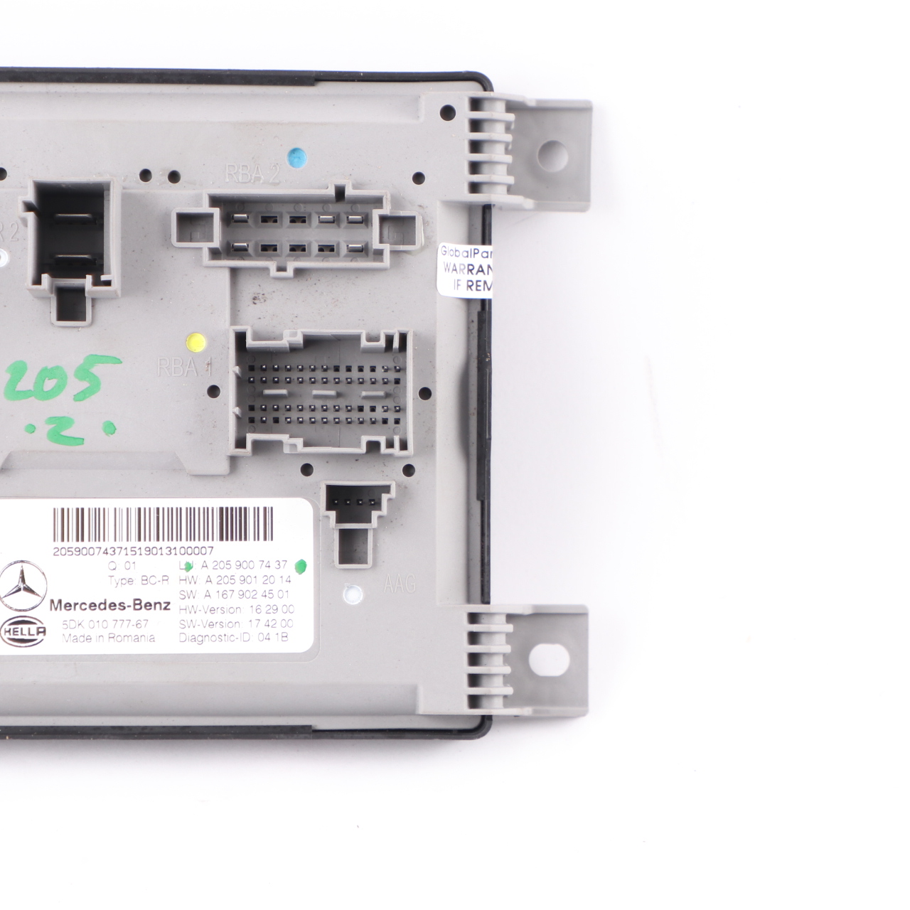 Sam Module Mercedes S205 Relay Fuse Box Rear Control Module In Trunk A2059007437