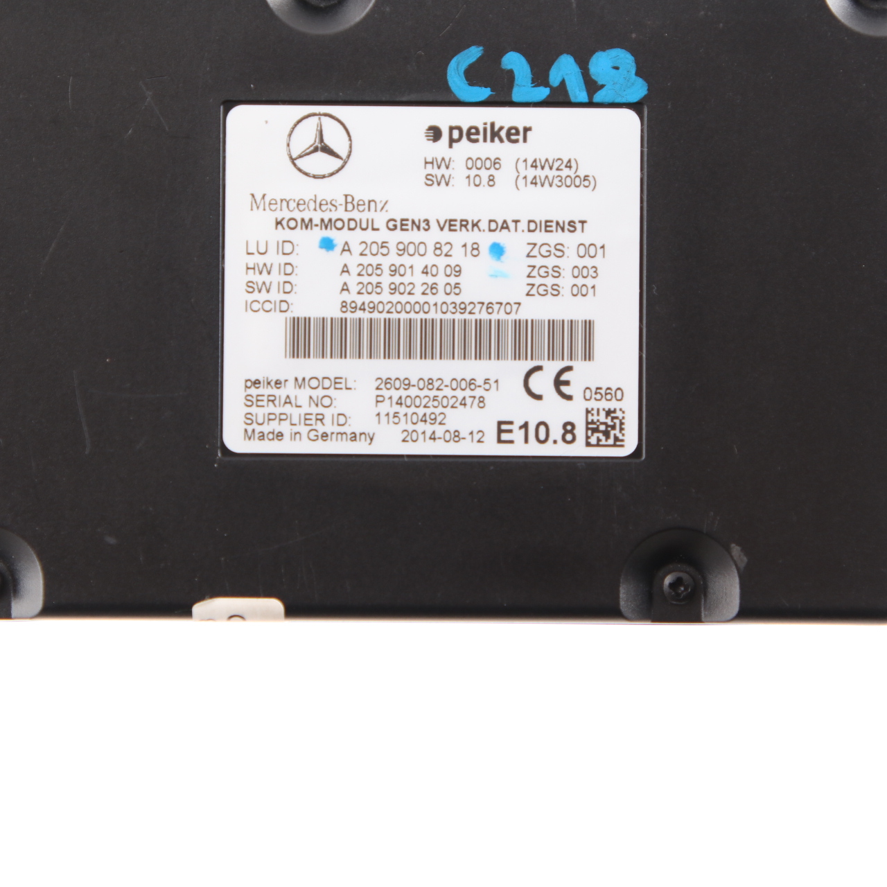 Telematics Module Mercedes W176 W205 W218 Communication Control Unit A2059008218