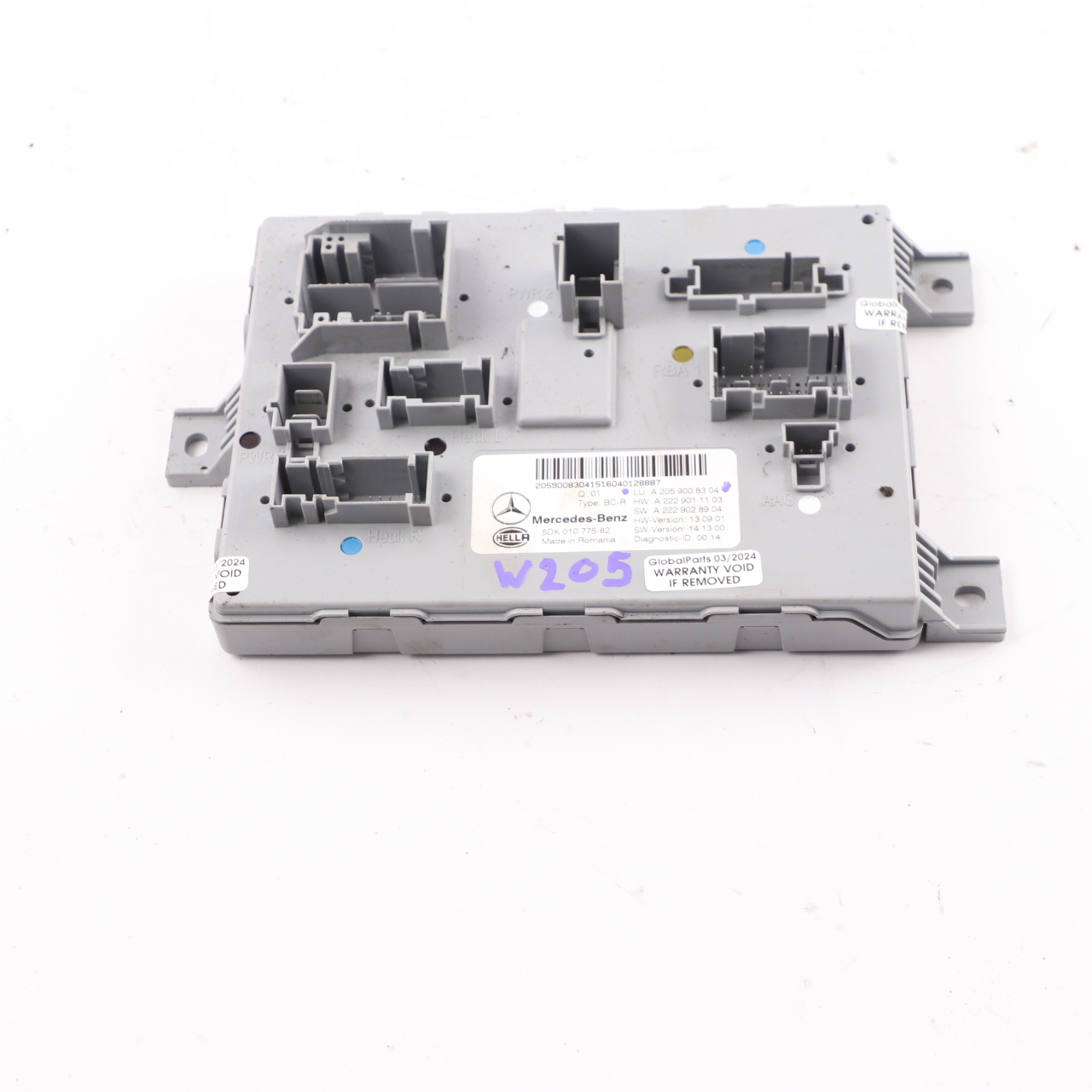 Mercedes W205 SAM Module Rear Body Comfort Control Unit ECU A2059008304