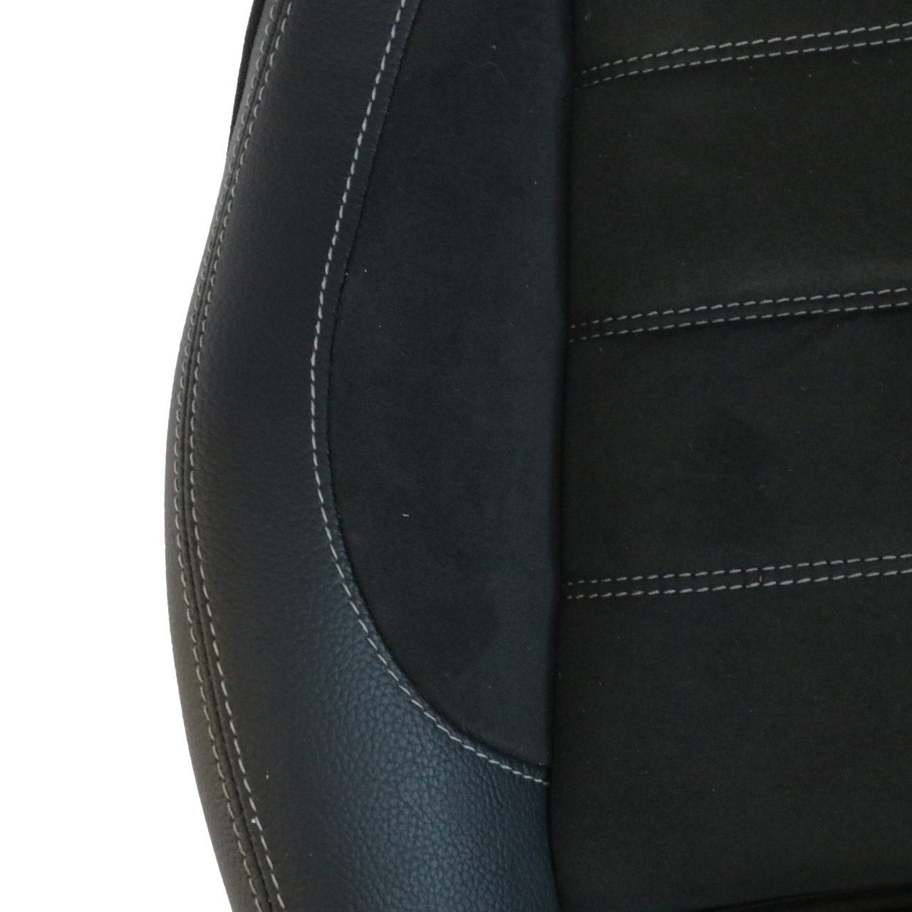 Mercedes C205 Coupe Front Seat Cover Heated Black Cloth Imitation Leather