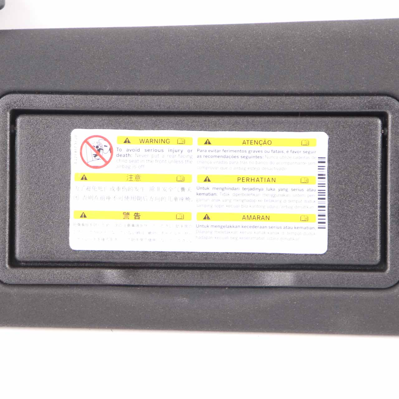 Sun Visor Mercedes W204 W207 Left N/S Mirror Trim Panel Black A2078100310