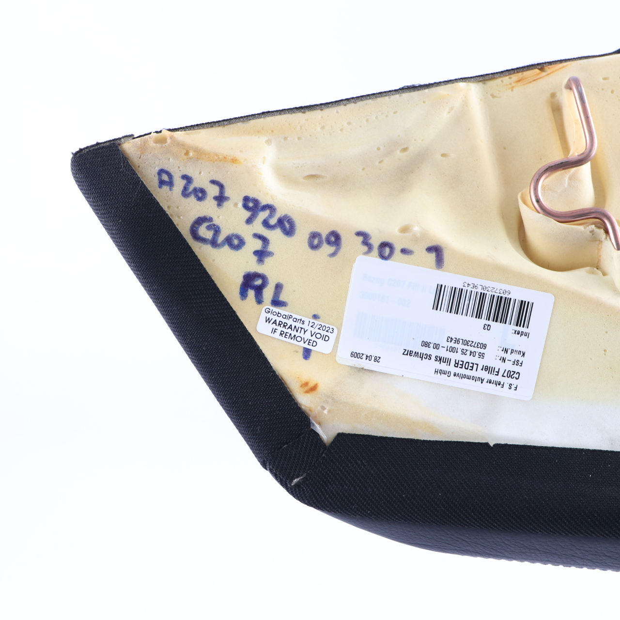 Mercedes C204 C207 Backrest Lateral Panel Rear Seat Left N/S Cloth Leather Beige