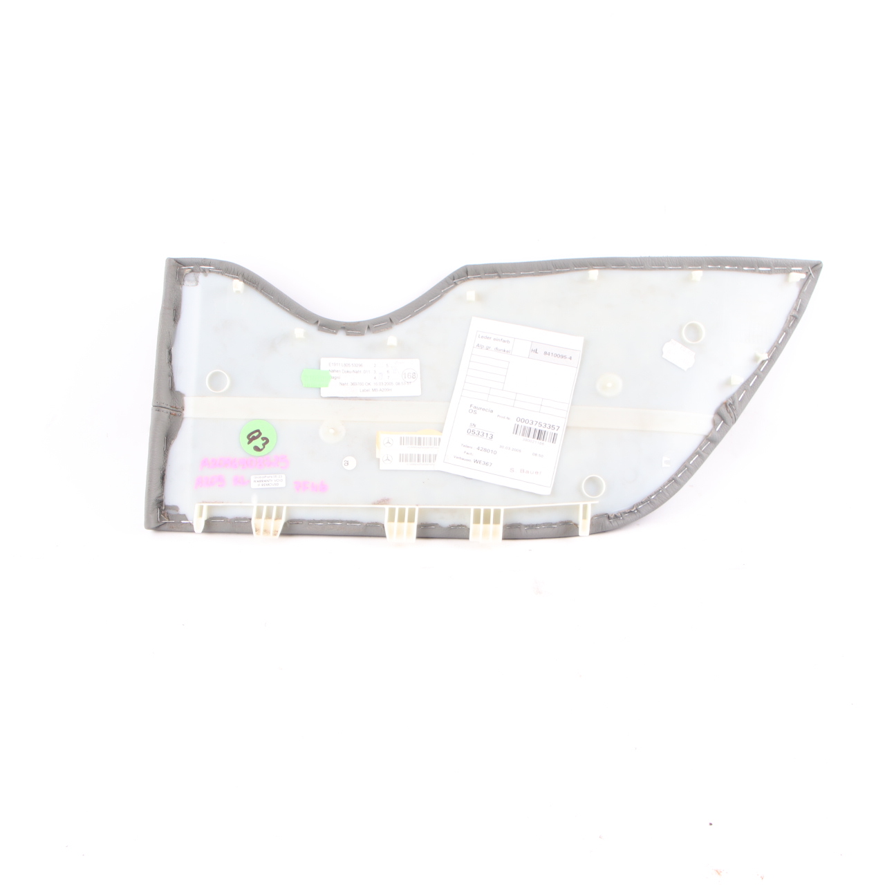 Mercedes W209 Convertible Quarter Panel Card Rear Left N/S Trim Cover Leather