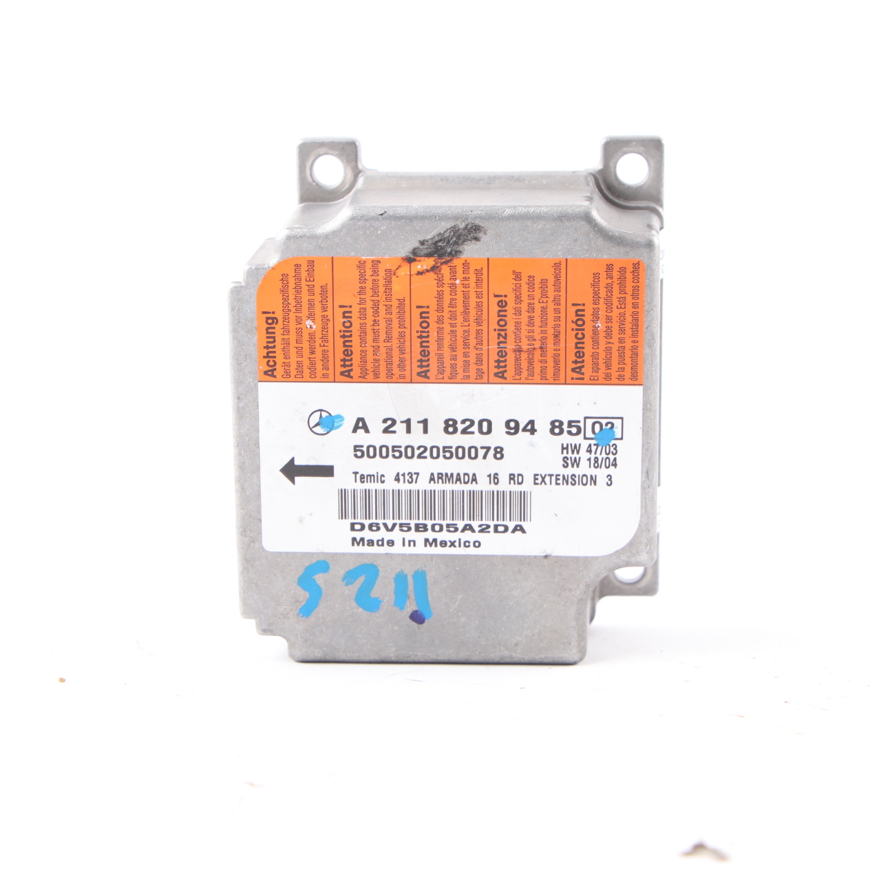 Airbag Module Mercedes W211 W219 Air Bag SRS Control Unit ECU A2118209485