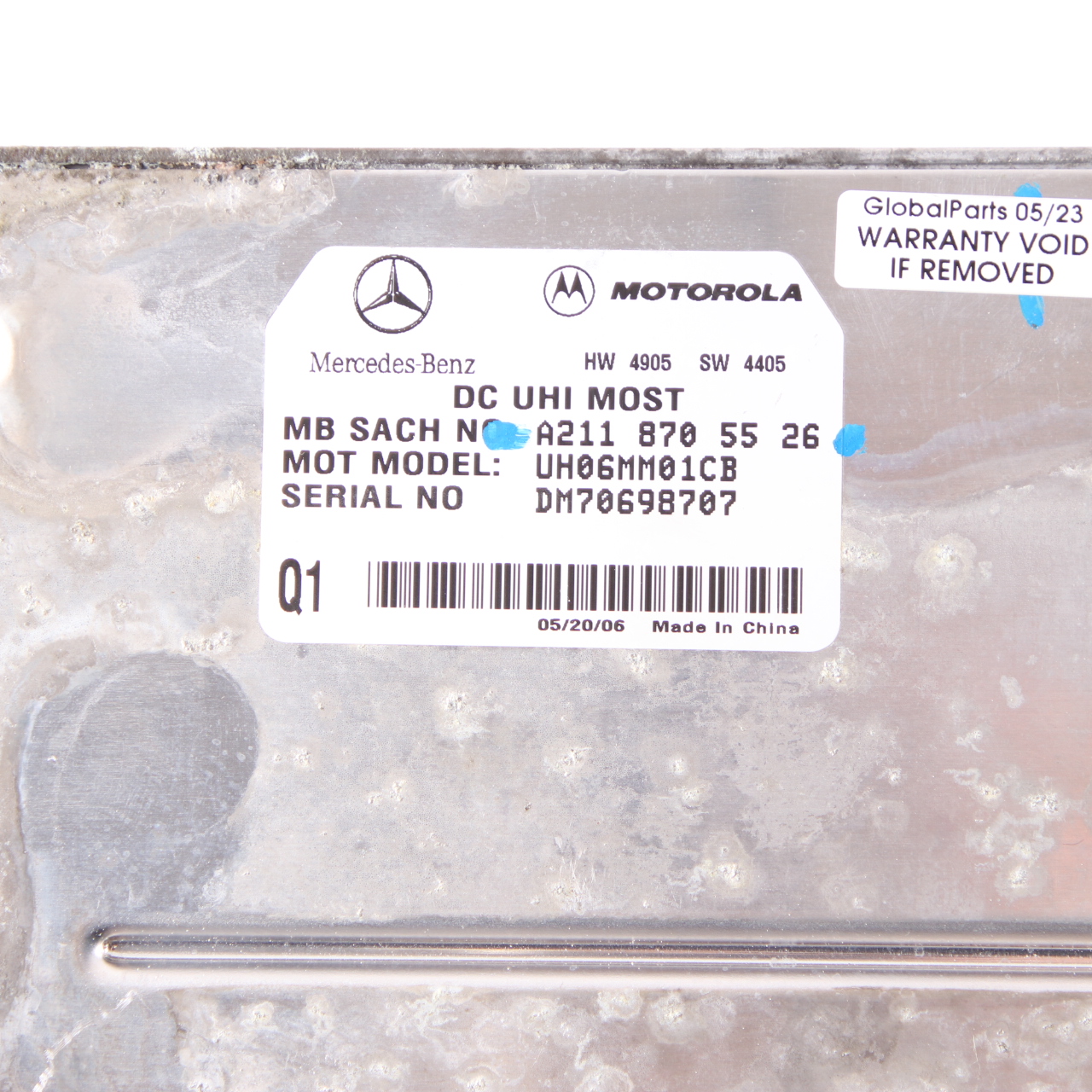 Mercedes W219 Motorola Telephone Control Module DC UHI MOST A2118705526